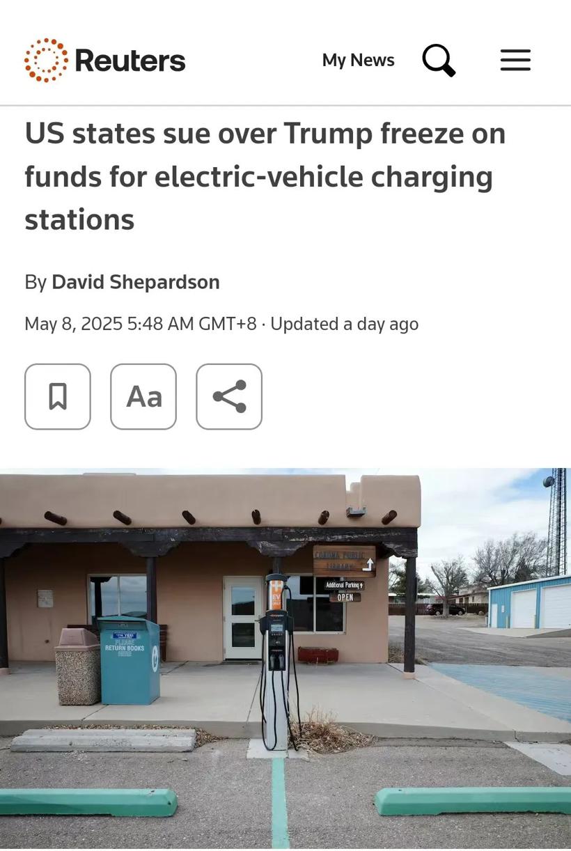 为了电动车，美国十七州“怒告”特朗普